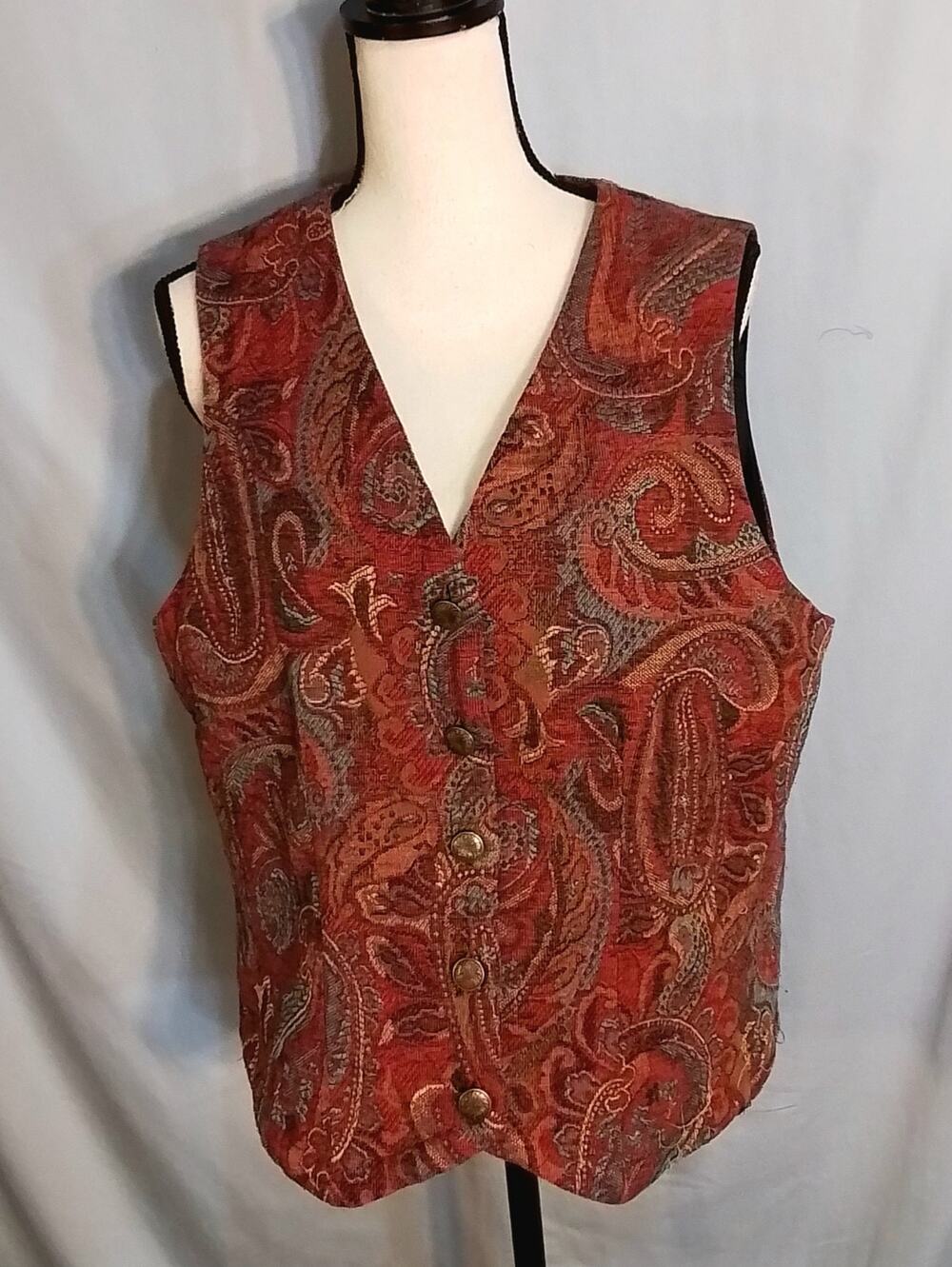 Serengeti Catalogue red tapestry paisley vest